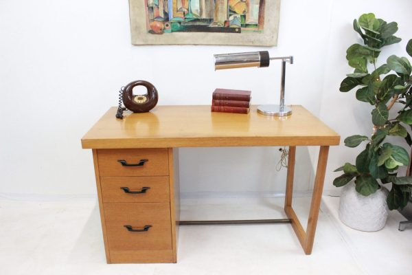 Mid Century Modern blonde desk | - Image 15