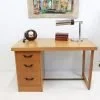 Mid Century Modern blonde desk | - Image 13
