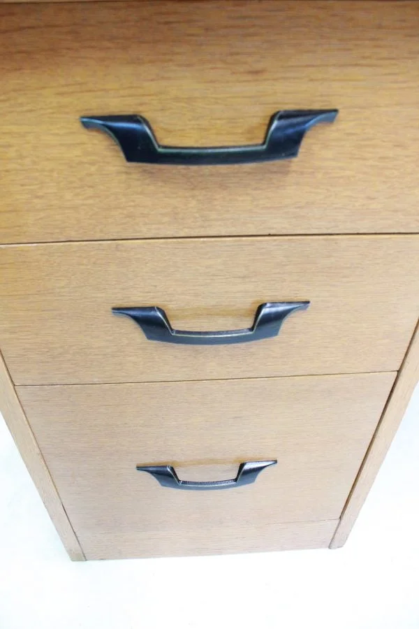 Mid Century Modern blonde desk | - Image 9