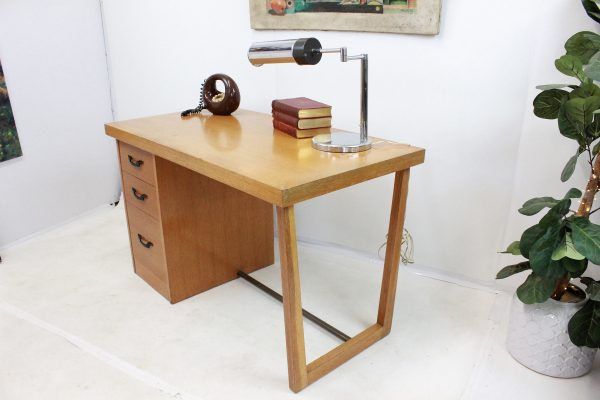 Mid Century Modern blonde desk | - Image 7