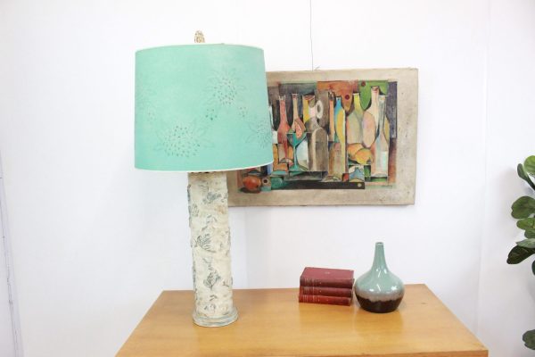 Vintage wallpaper roll lamp | - Image 3