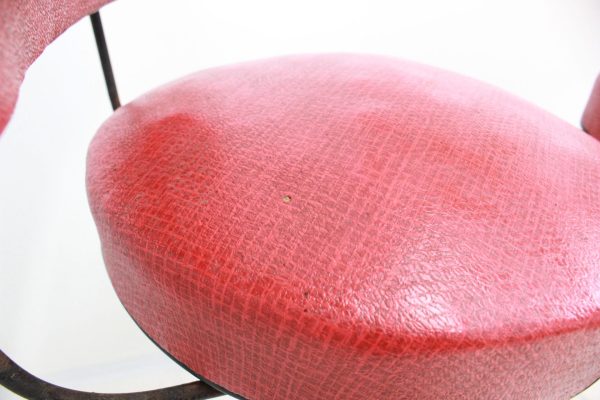 Mid Century Modern Bar stools in cherry red | - Image 2