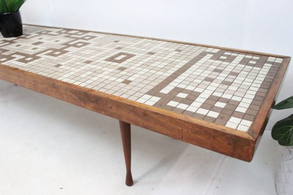 Mid Century Modern tile top coffee table long| - Image 9