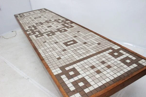 Mid Century Modern tile top coffee table long| - Image 5