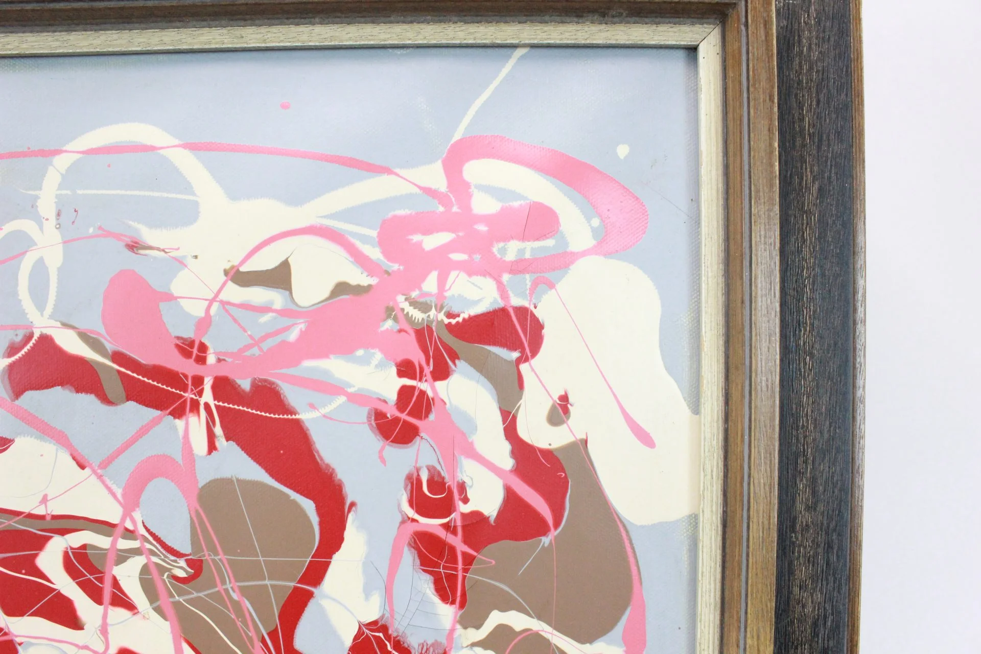 Mid Century Modern large abstract painting in the style of Pollocks | - Image 4