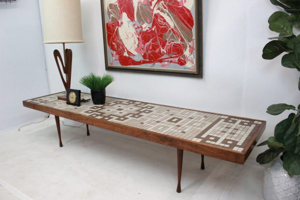 Mid Century Modern tile top coffee table long| - Image 10