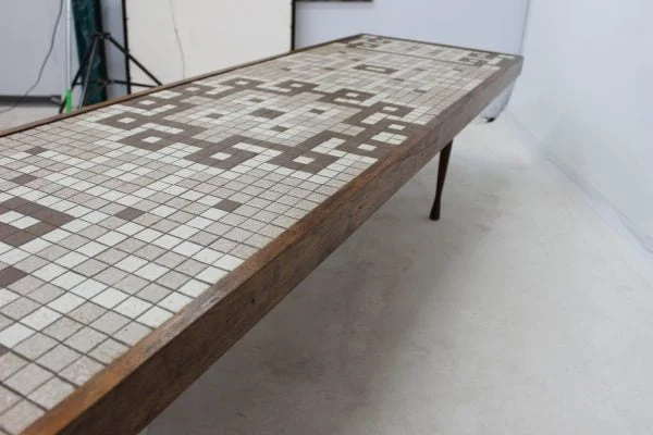 Mid Century Modern tile top coffee table long| - Image 13