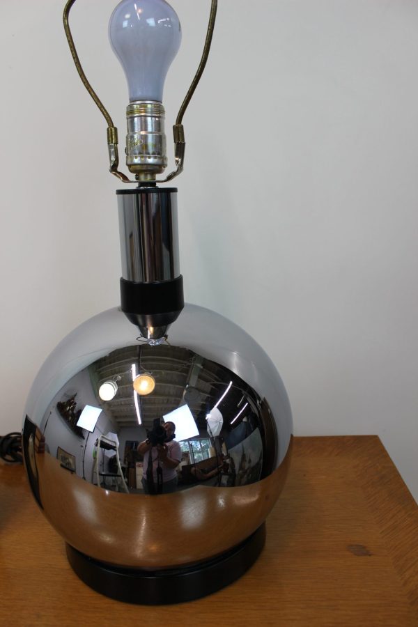 Mid Century Modern Chrome ball table lamp| - Image 7