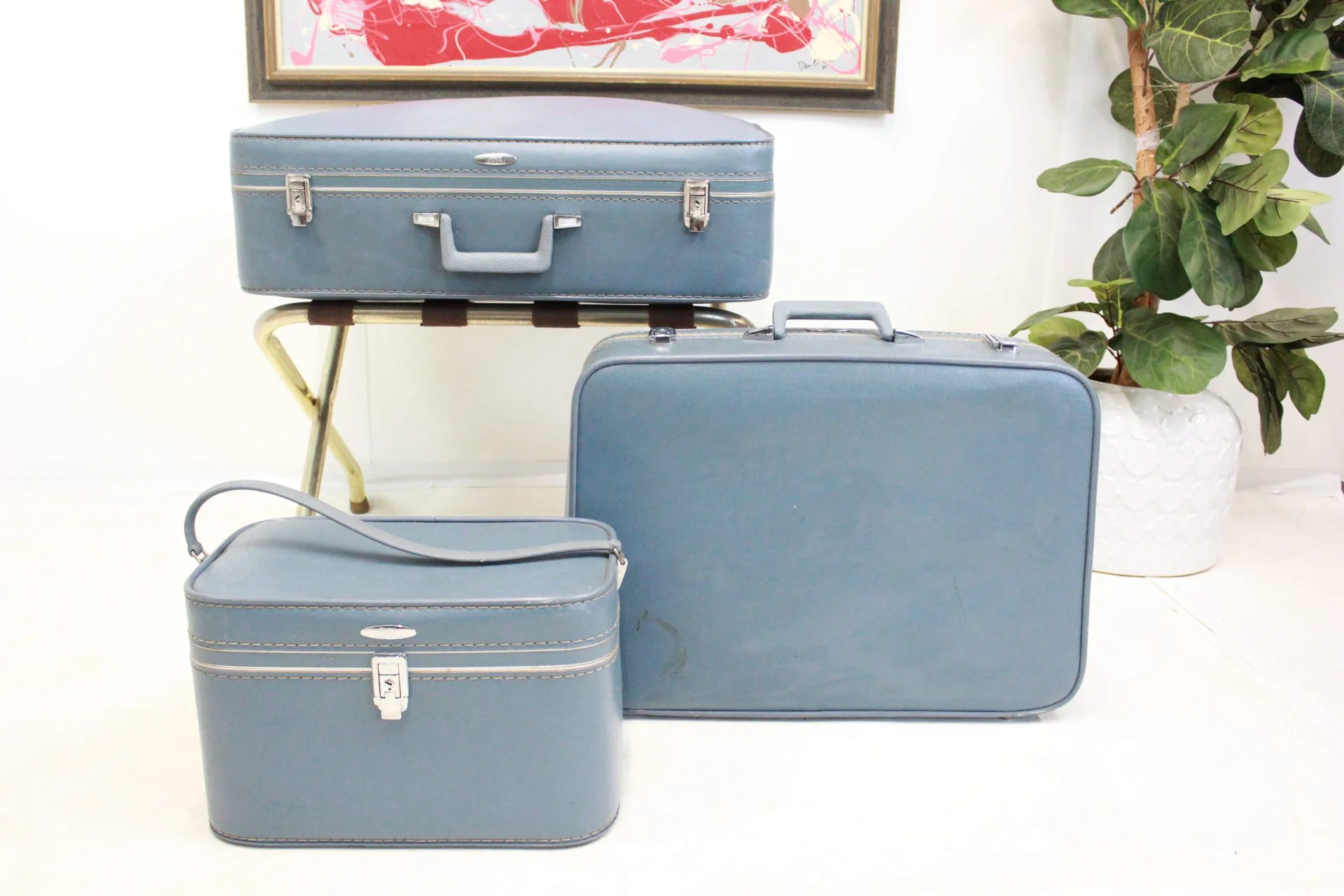 MCM Luggage set of 3 pcs powder blue |