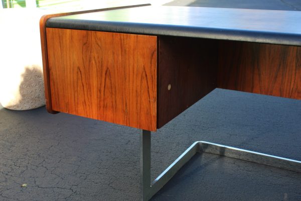 Rosewood and Chrome Desk by Ste. Marie and Laurent - Image 3