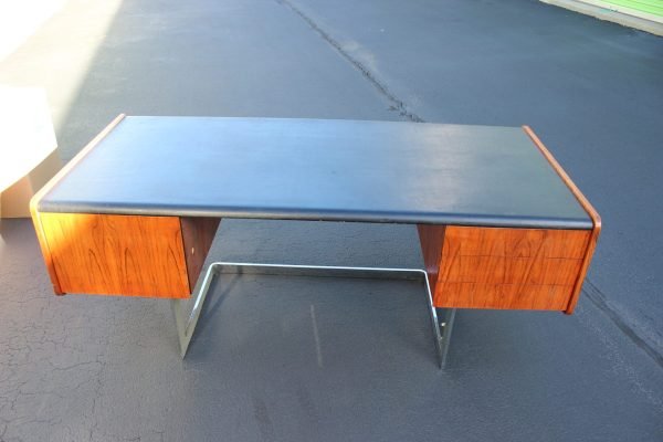 Rosewood and Chrome Desk by Ste. Marie and Laurent - Image 9