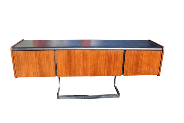 Rosewood and Chrome credenza by Ste. Marie and Laurent