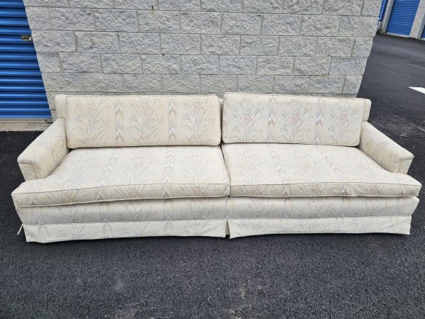 Mid Century Modern tuxedo style floral sofa