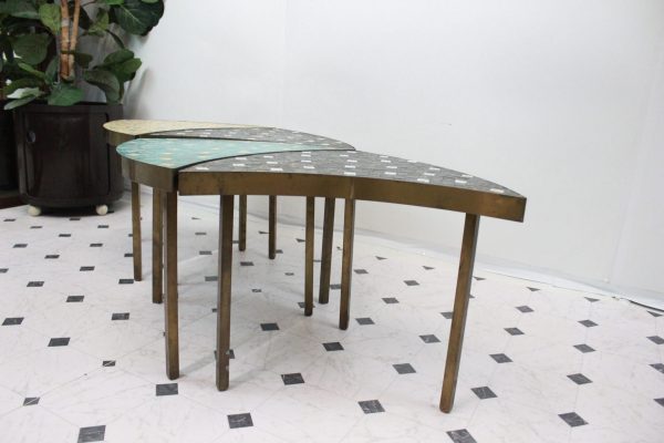 Mid Century Modern tables Italian mezza luna | - Image 9