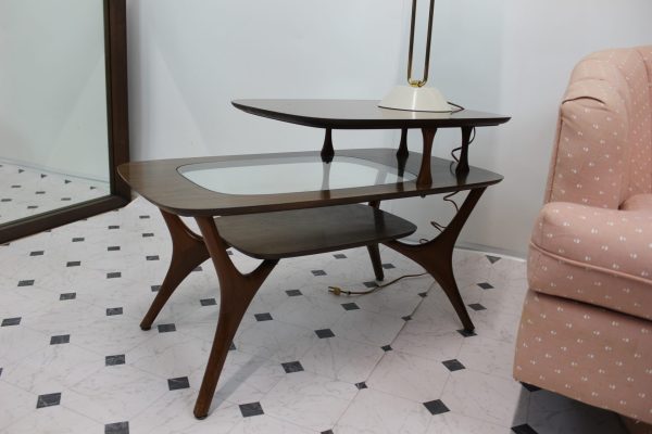 Mid Century Modern Scupltural step side table | - Image 12