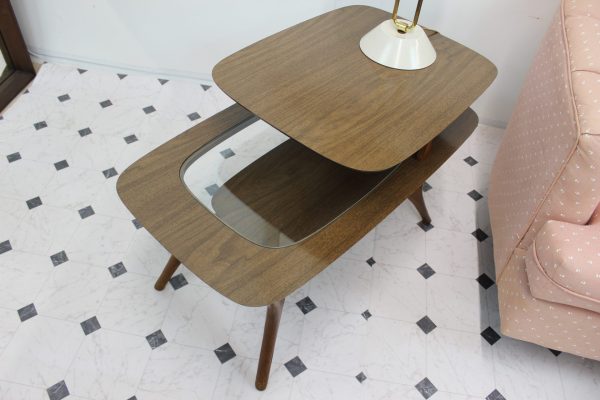 Mid Century Modern Scupltural step side table | - Image 11