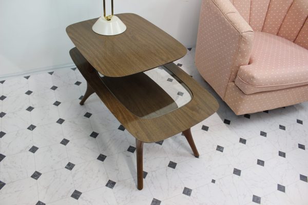 Mid Century Modern Scupltural step side table | - Image 8