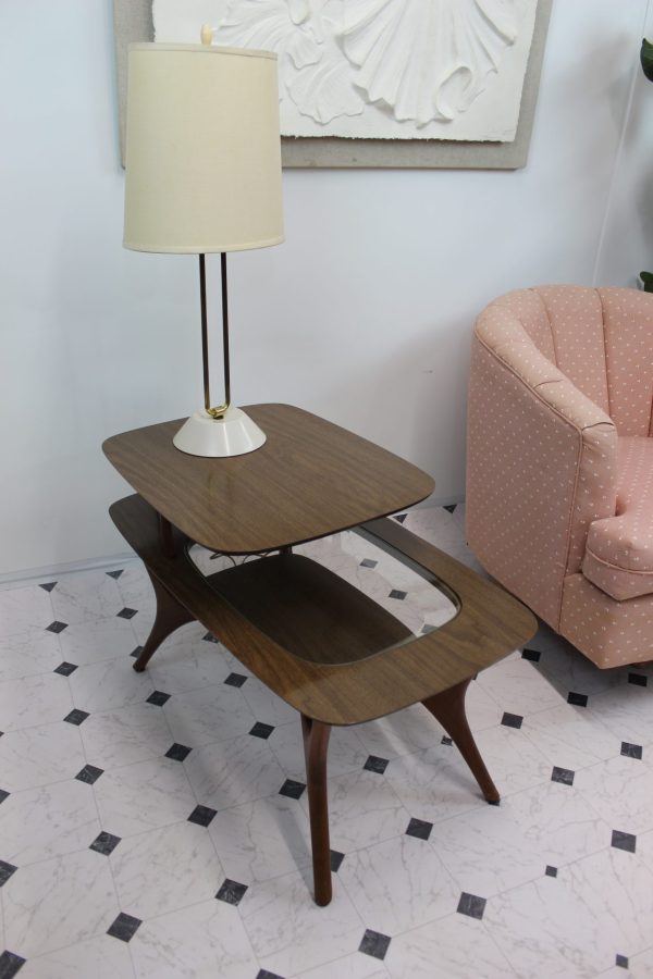 Mid Century Modern Scupltural step side table | - Image 7