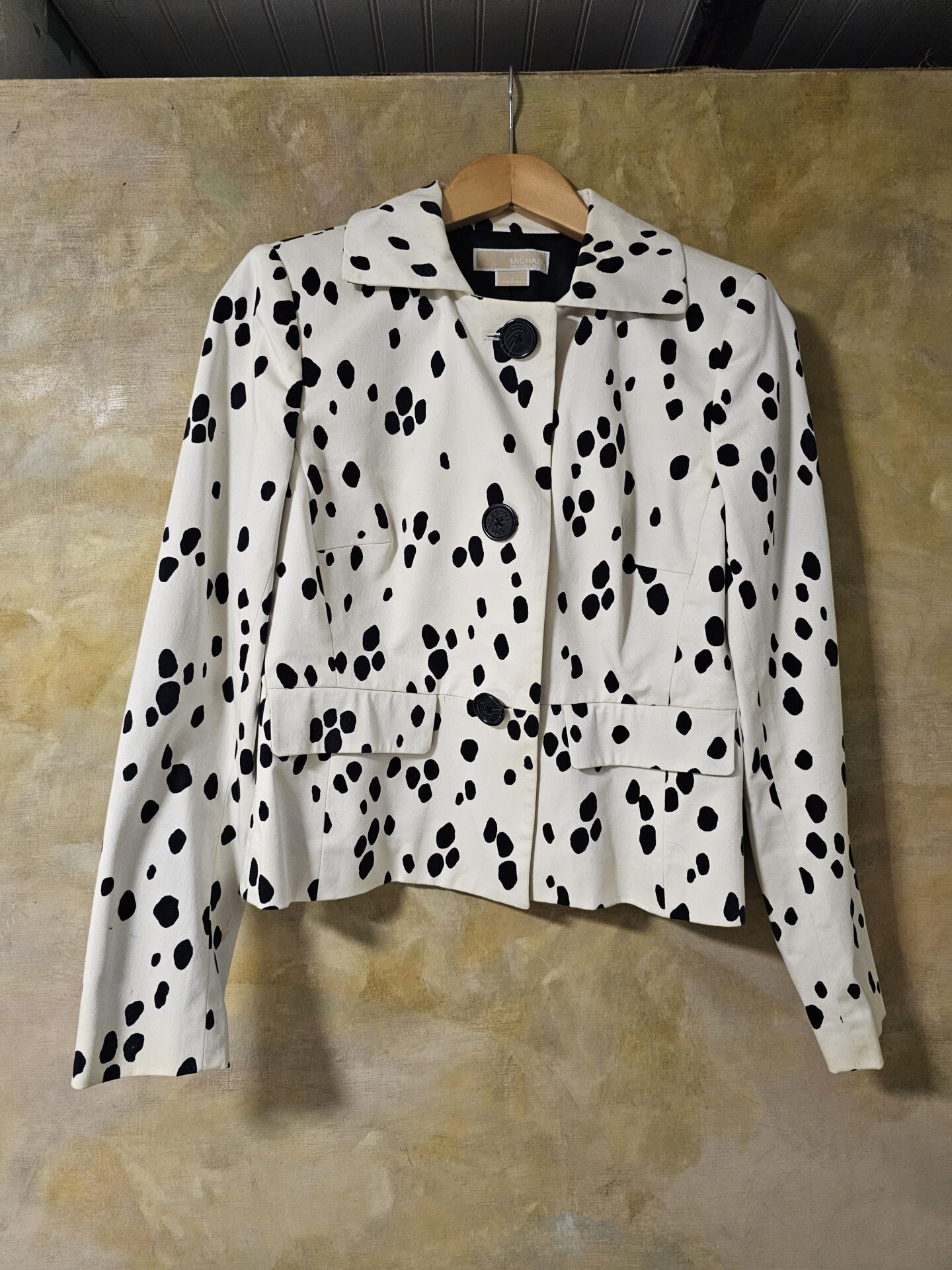Michael Kors Black & White Spotted Jacket – Cropped Tailored Women’s Statement Blazer - Image 6