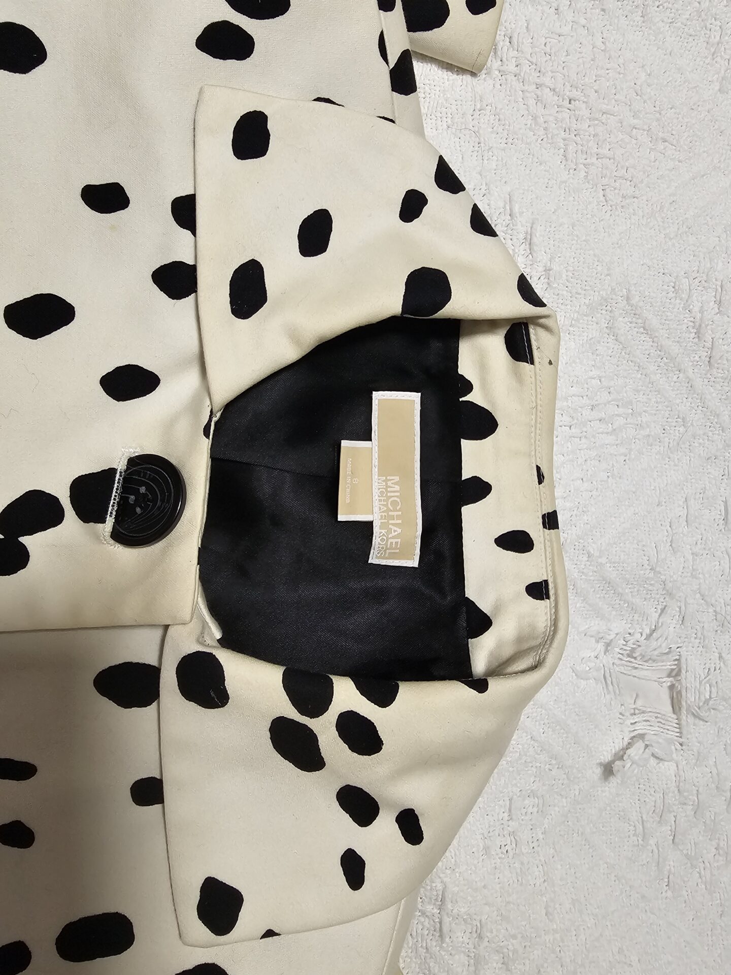 Michael Kors Black & White Spotted Jacket – Cropped Tailored Women’s Statement Blazer - Image 5